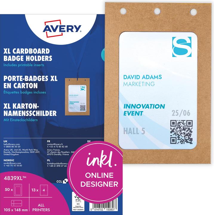 Actual product image Avery Large name badge pockets