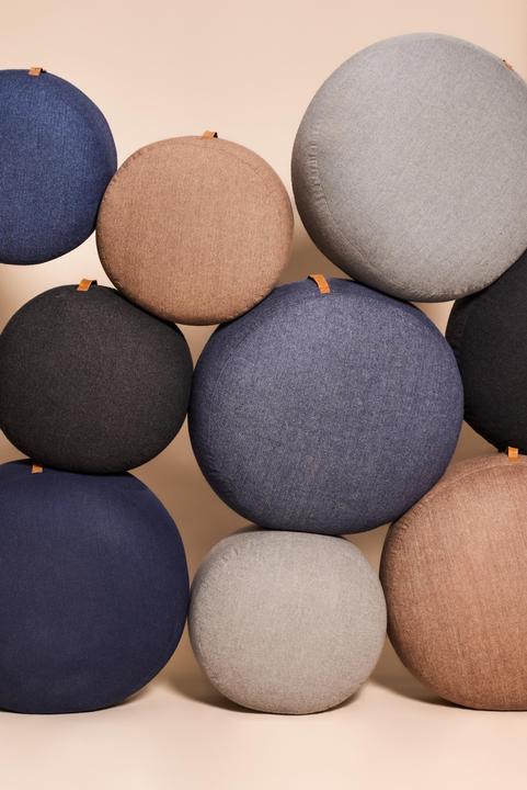 Actual product image Hübsch Pouf with leather handle