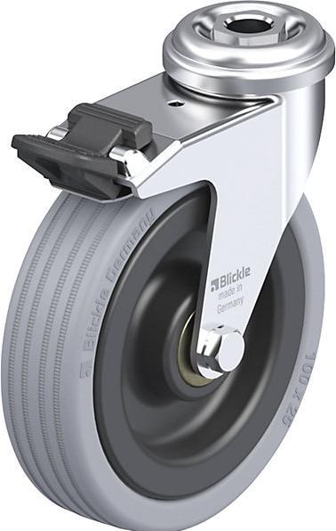 Image du produit kaiserkraft Roulette pivotante LRA-VPA, dimensions platine 43 mm, avec dispositif de