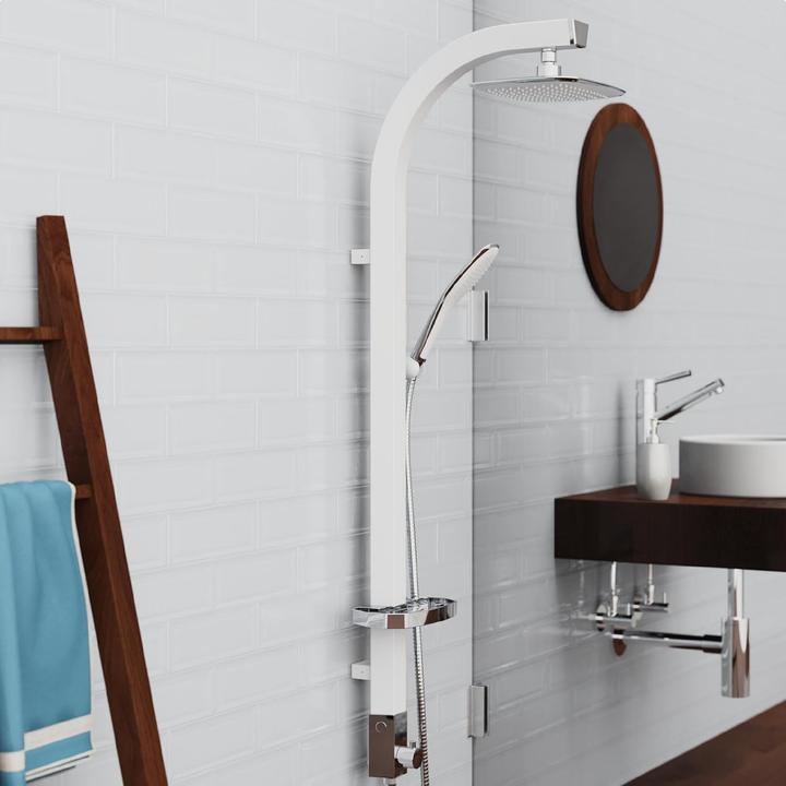 Produktbild Schütte Regendusche Bad MADAGASKAR Überkopfbrause-Set Weiss Chrom Duschsystem Regenbrause 60065