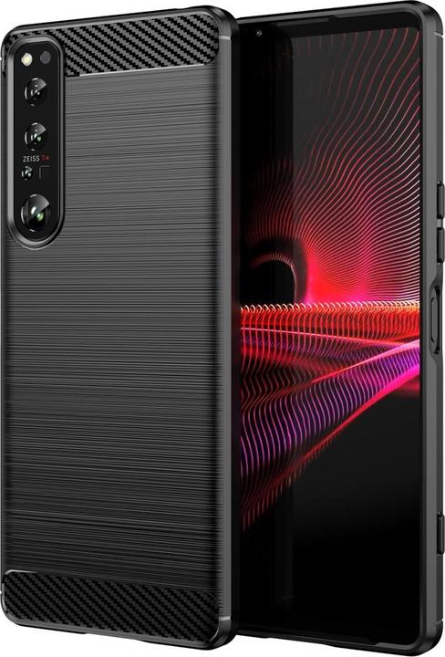Produktbild Screenguard Sony Xperia 1 IV Hülle Carbon Brushed Soft TPU (Sony Xperia 1 IV)