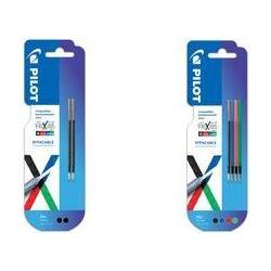 Pilot, Cartucce di ricambio + Calamaio, Ersatzmine FRIXION 4 COLORS, 4er Blister, sortiert für 4-Farb-Tintenroller FRIXION 4 COLORS, patent (Multicolo