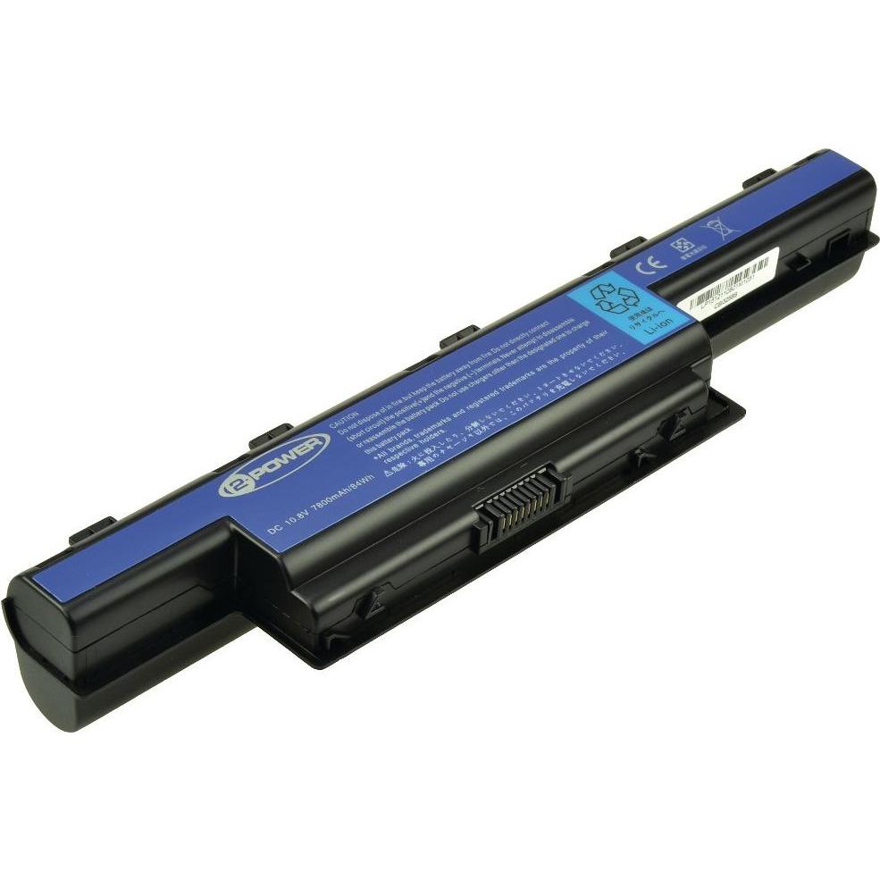 2-Power BT.00603.129 (9 Zellen, 7800 mAh), Notebook Akku, Schwarz