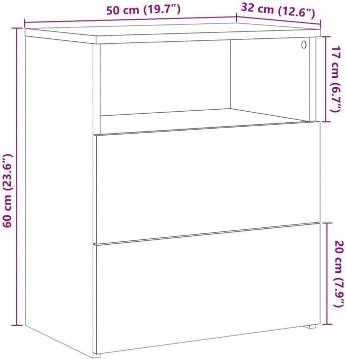 Immagine prodotto vidaXL Nachttisch (50 x 32 x 60 cm)