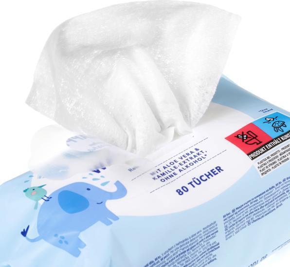 Produktbild dm babylove Feuchte Waschlappen (80 Stück)