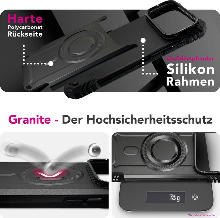 Actual product image Nalia MagSafe Cover "Granite" - Panzer Schutz Hülle Stossfest mit Kickstand - Military Outdoor Case (Apple iPhone 17 Pro Max)