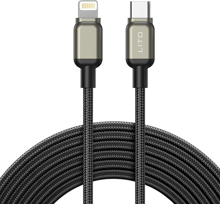 Produktbild Lito - Data Cable (LD17) - Type-C to Lightning, Fast Charging, Braided Nylon - Black