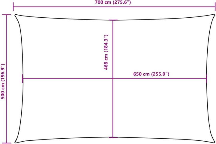 Produktbild vidaXL Sonnensegel (500 x 700 cm)