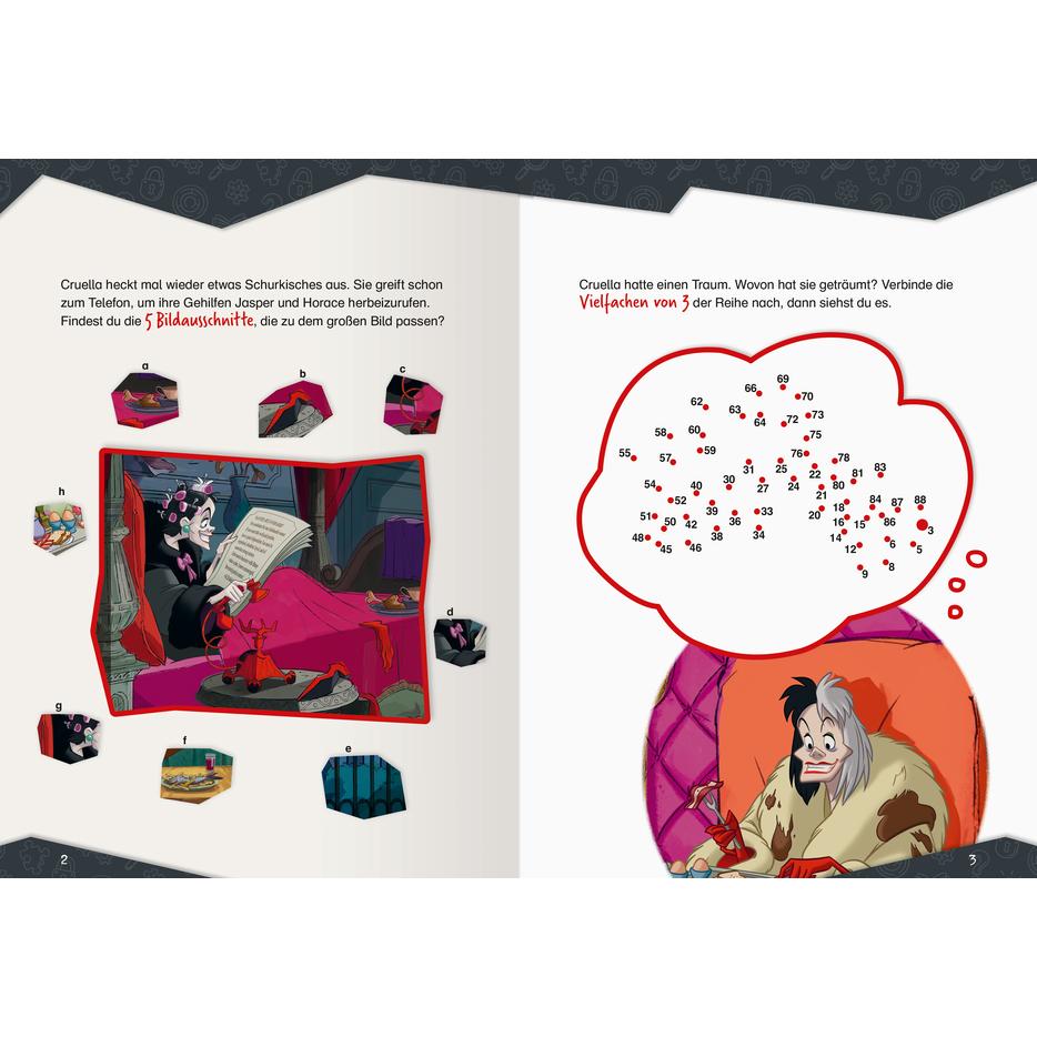 Thumbnail - Disney Villains: Fiese Rätsel mit Cruella, Kinderbücher von Ravensburger