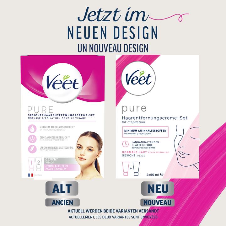 Immagine prodotto Veet Kit per la rimozione dei capelli Ispirazioni essenziali per il viso (50 ml, 2 x, 134 g)
