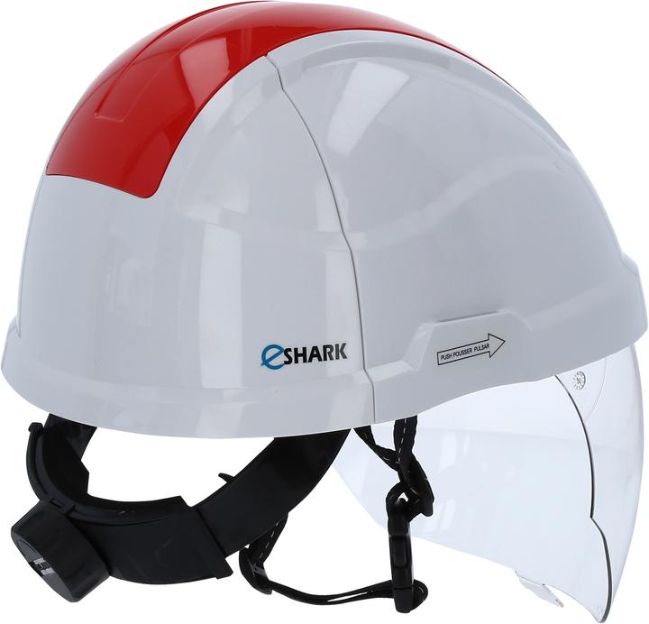 Actual product image KS Tools Work safety helmet with face protection, red (53 - 63 cm)
