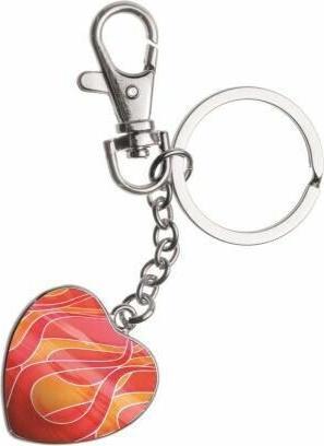 Actual product image Glorex Keychain double sided heart shape silver Ø32mm