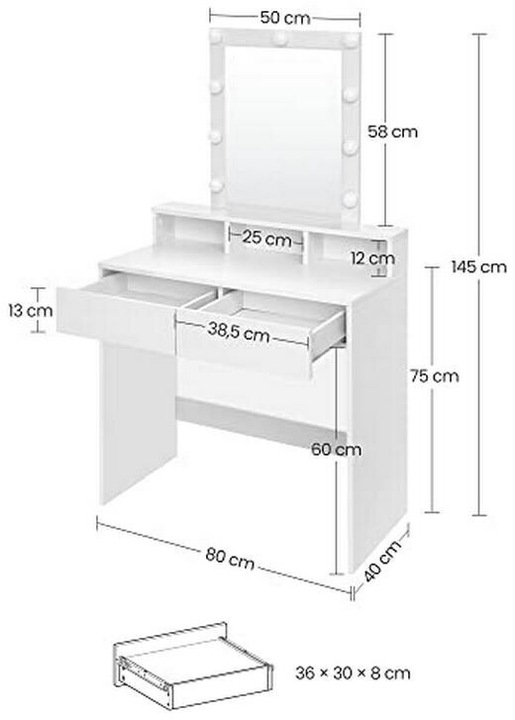 Actual product image Vasagle Princess (80 x 40 x 145 cm)