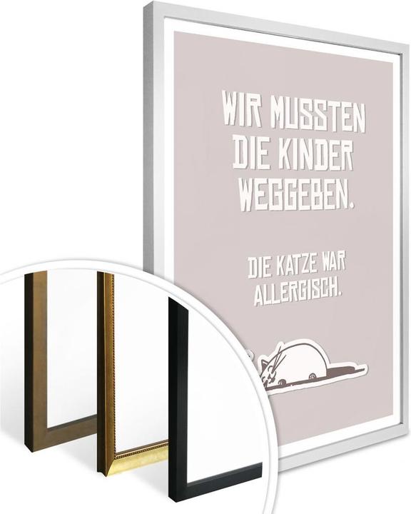 Produktbild Trenddeko Wir mussten die Kinder weggeben - Katze (80 x 100 cm)