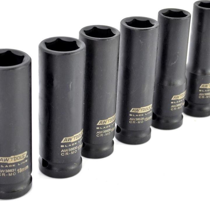 Image du produit Awtools ZESTAW NASADEK UDAROWYCH DŁUGICH 1/2" 13cz. 10-32mm BLACK LINE (1/2")