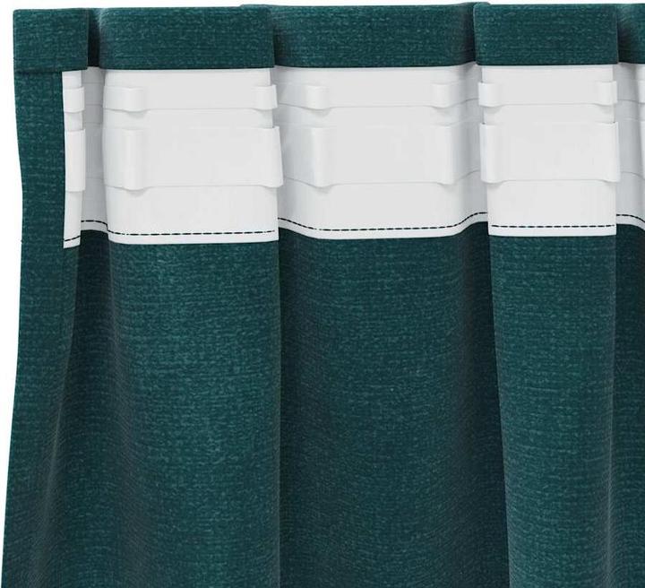 Produktbild VidaXL Verdunkelungsvorhänge mit Klettband 2 Stk. Dunkelgrün Samt (140 x 225 cm)