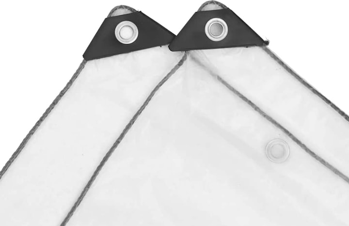Productafbeelding VidaXL Transparant dekzeil met ogen 5x10 m polyethyleen transparant dekzeil (500 x 1000 cm)