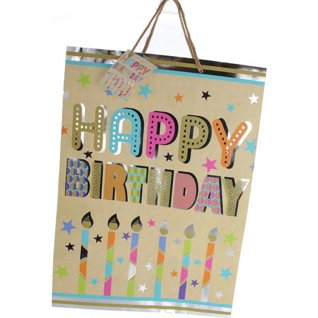 MICA Living, Geschenkverpackung, Geschenktasche Happy Birthday - ca. 33 x 10 x 45,5 cm (Geschenktüte)