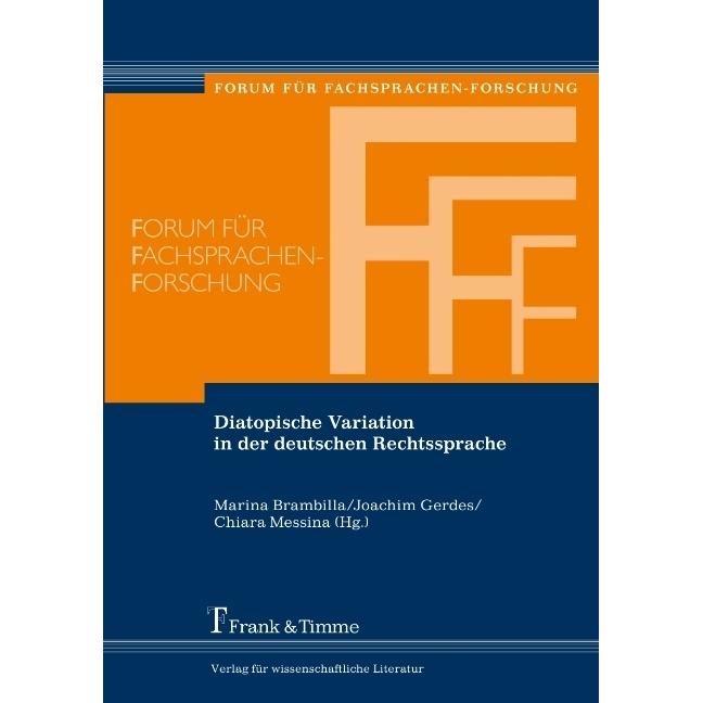 Diatopische Variation in der deutschen Rechtssprache, Fachbücher von Joachim Gerdes, Marina Marzia Brambilla, Chiara Mes...