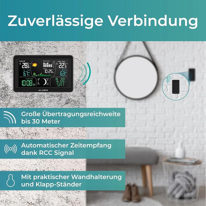 Actual product image KLAMER Funkwetterstation mit Aussensensor