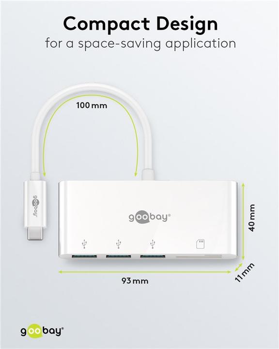Immagine prodotto Goobay Adattatore multiplo USB-C™ CardReader (USB-C, 5 porte)