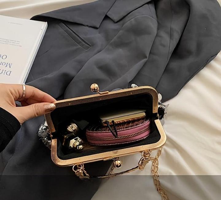 Actual product image Only-Bags.Store Chic vintage-inspired crossbody bag with adjustable strap and sequin accents