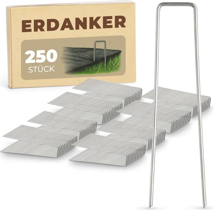 Produktbild Novatool Heringe Erdanker 150x30x3mm 250 Stück, rostfrei langlebig & extrem stabil, Erdnägel