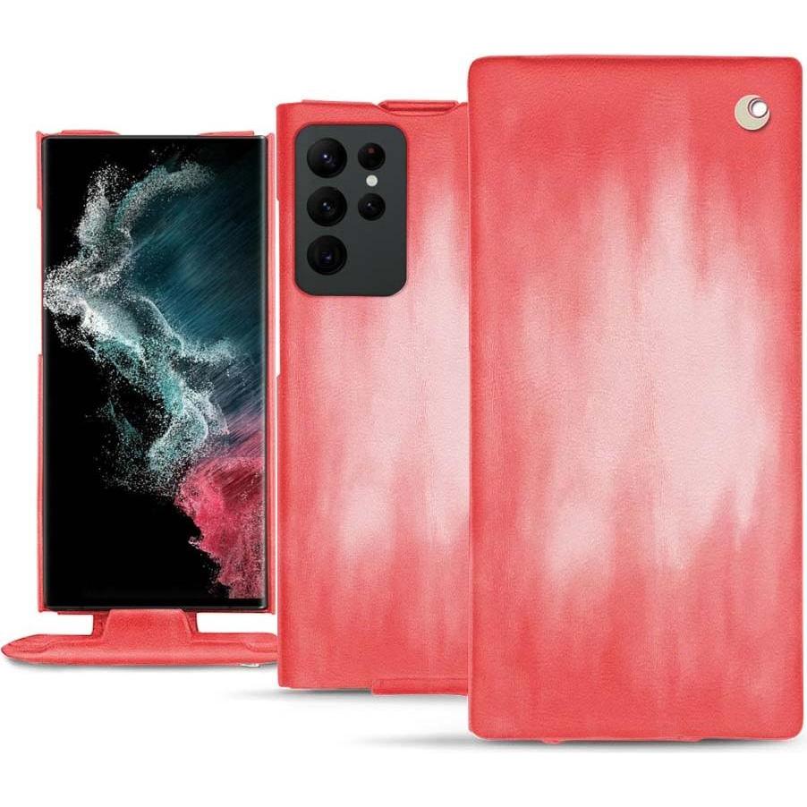 Thumbnail - Noreve Lederschutzhülle vertikal (Samsung Galaxy S22 Ultra), Smartphone Hülle, Rosa