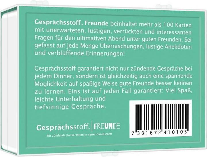 Produktbild Gesprächsstoff Freunde (Deutsch, 2 - 8 Spieler)