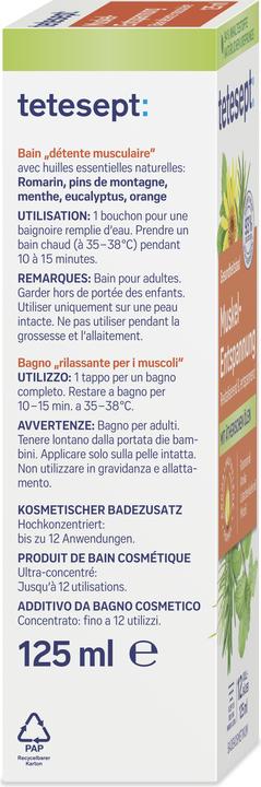 Actual product image Tetesept Health bath muscle relaxation 125 ml (125 ml, Bath oil)