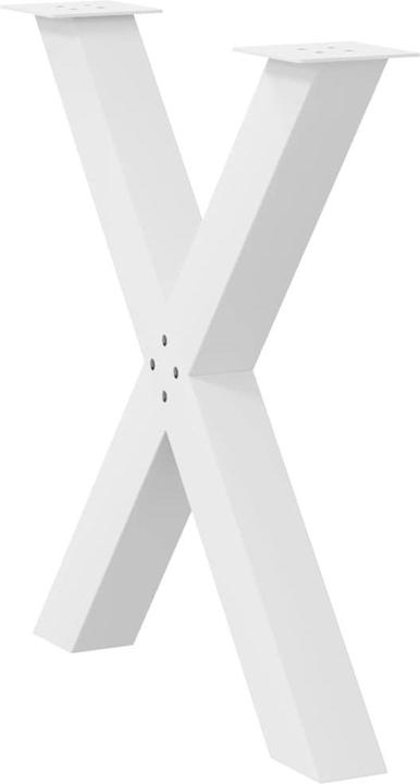 Immagine prodotto vidaXL Gambe del tavolo da pranzo X-shape 3 pz. Gamba tavolo in acciaio bianco 80x(72-73) cm