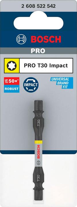 Actual product image Bosch Professional Zubehör PRO Impact screwdriver bit with double blades and pick and click inserts, T30, 65 mm (T30)