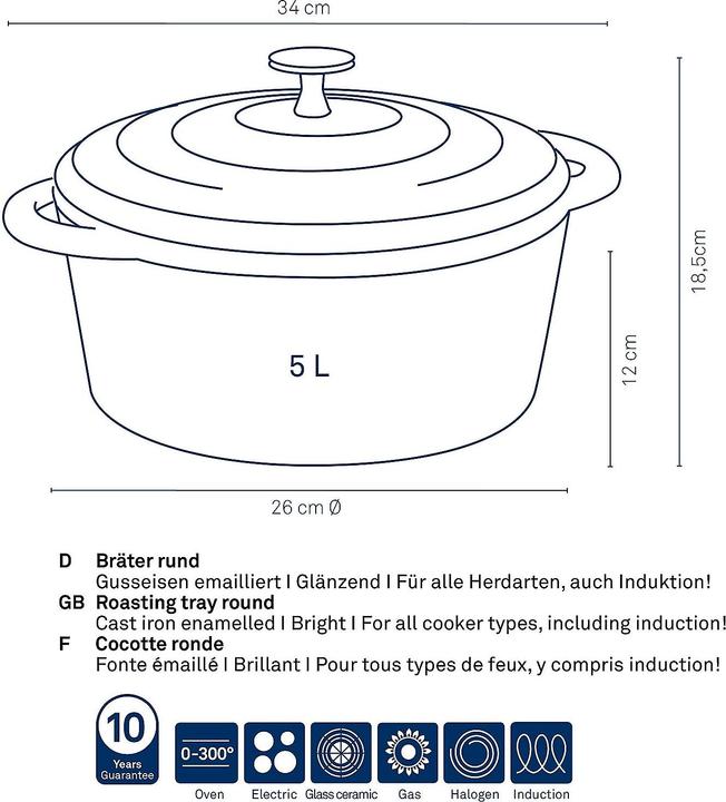 Produktbild Kela Calido (26 cm, Bräter + Schmortopf, Gusseisen)