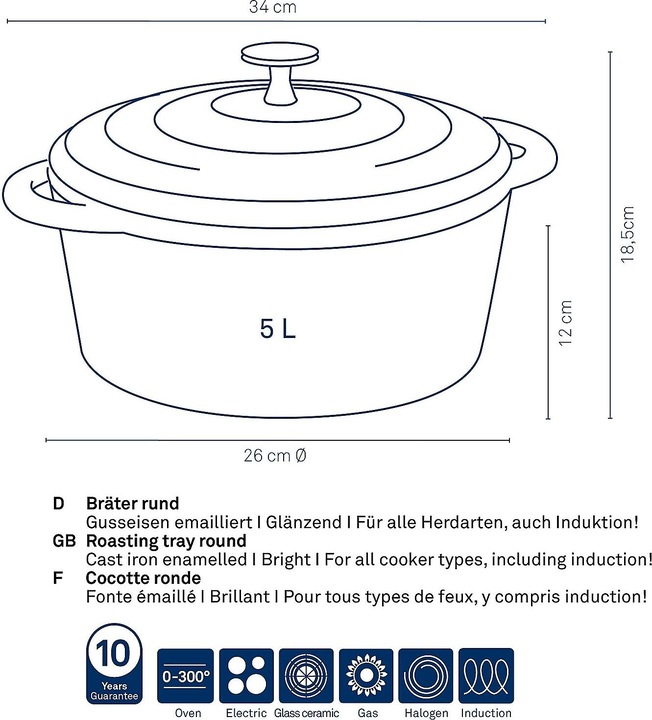 Actual product image Kela Calido (26 cm, Casserole + Stewpot, Cast iron)