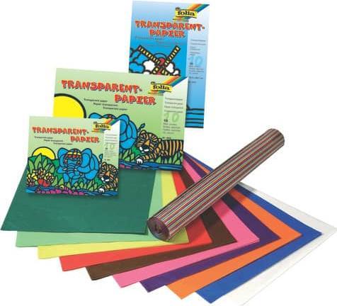 Image du produit Folia Papier calque, couleurs assorties 42 g/qm 10 feuilles (42 g/m², 10x)