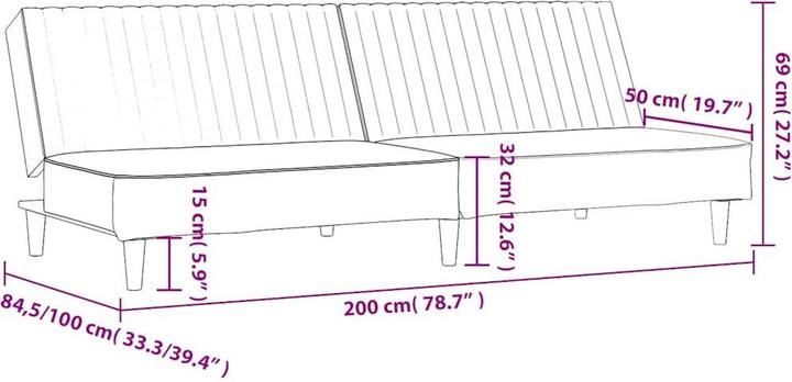 Produktbild vidaXL Schlafsofa (2-Sitzer)