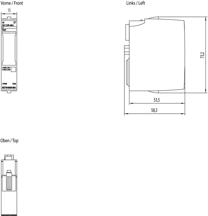 Produktbild Siemens SIMATIC ET 200SP analogesEingangsmodul AI 4XI 2-/4-Wire Standard