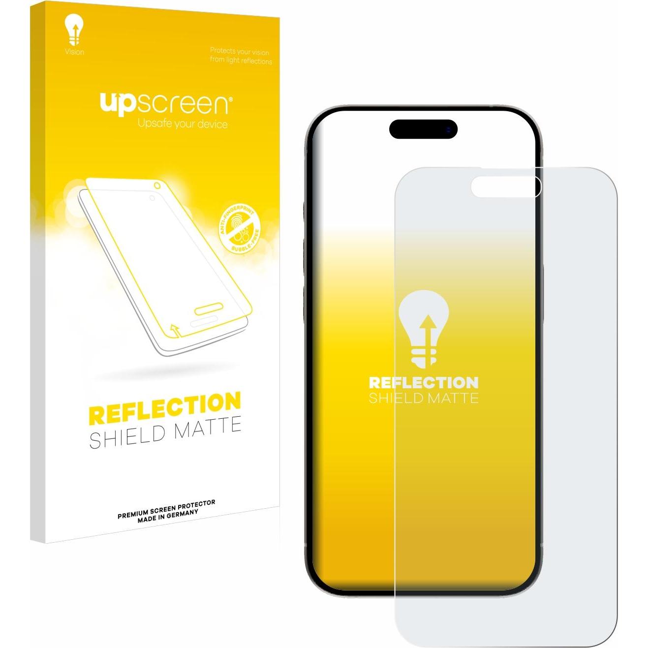 upscreen Reflection Shield Displayschutz Matt (1 Stück, Apple iPhone 15), Smartphone Schutzfolie, Grau