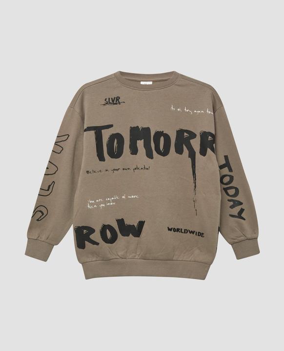 Produktbild s.Oliver Sweatshirt Oversized Sweatshirt mit All-over-Print (134, 140)