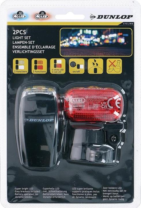 Immagine prodotto Dunlop Set di luci per bicicletta a LED