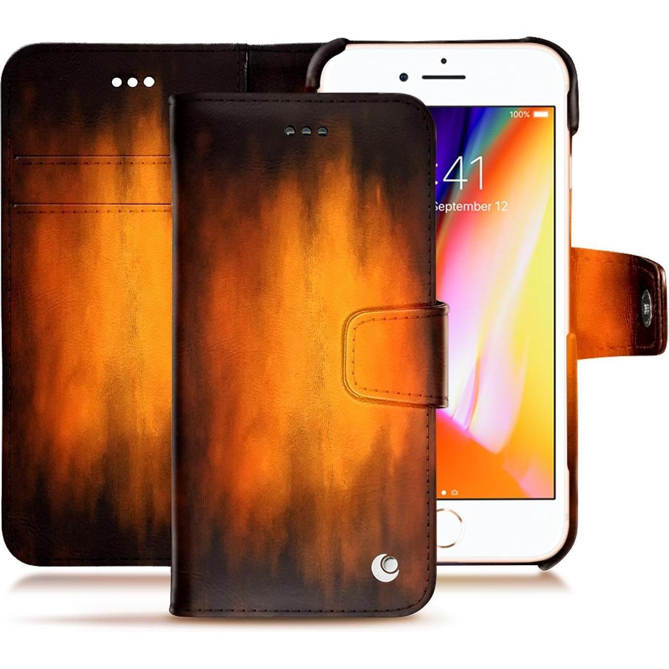 Noreve Lederschutzhülle Wallet (Apple iPhone 8), Smartphone Hülle, Violett