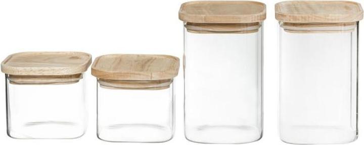 Image du produit Secret de Gourmet 4 stapelbare Gläser mit Holzdeckel (0.50 l)