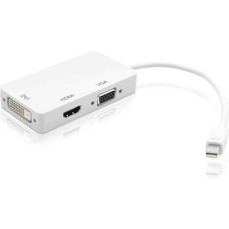 Techly Bianco Da Mini Displayport A Hdmi (Dvi, Hdmi, Vga, 8.50 Cm), Adattatore Dati + Video,
