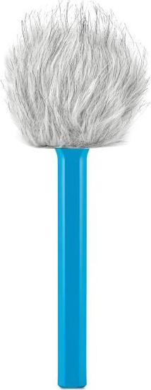 Produktbild RØDE Handadapter Interview GO Blau mit Fell-Windschutz