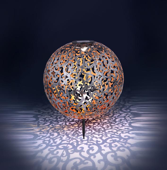 Productafbeelding Globo Zonnelampje Metaal Zilver, 1xled (1 x)