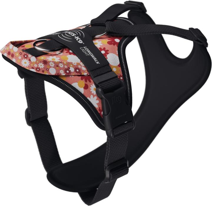 Actual product image Julius-K9 K9 Longwalk light sele w/handle+trackerpocket,Pink flower,S (S, Dog, General)