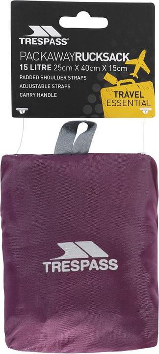 Actual product image Trespass REVERSE - PACKAWAY BACKPACK (black/grape red, EACH, ASS) (15 l)