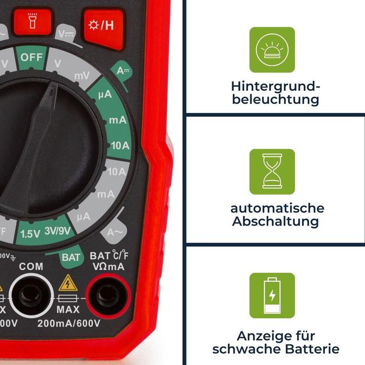 Actual product image Velleman Universal, robust true RMS digital multimeter - CAT III - 600 V - 8 functions (CAT III 600V)