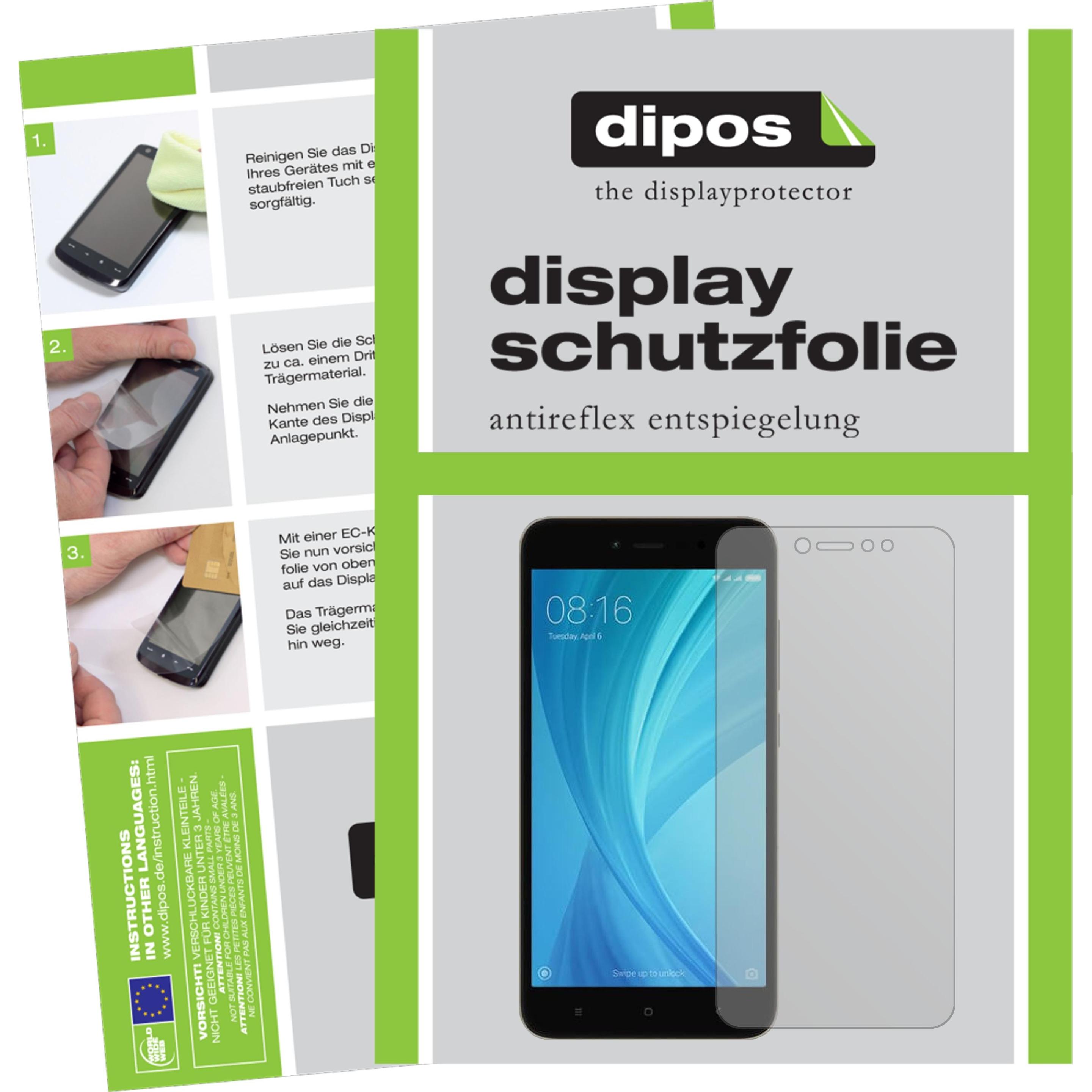 Dipos Displayschutzfolie Antireflex (5 Stück, Xiaomi Redmi Note 5A Prime), Smartphone Schutzfolie, Transparent