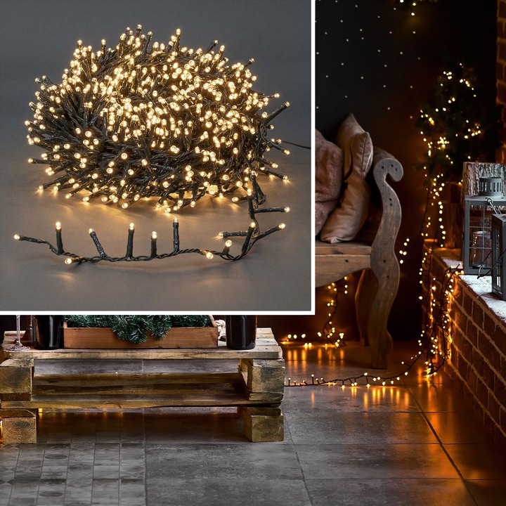 Immagine prodotto Nedis Luci decorative | Gruppo compatto | 1200 LED Bianco caldo | 24 m | Effetti di luce: 7 | Interno (24 m)